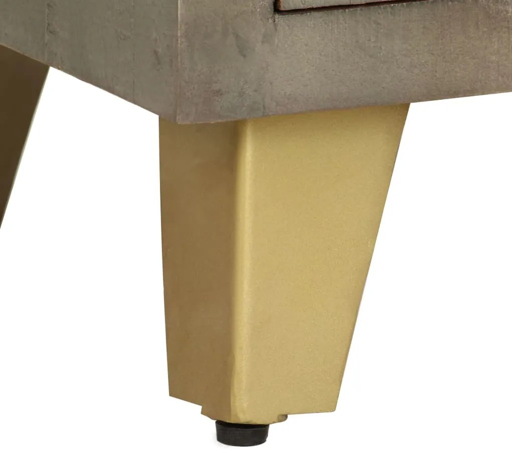 Móvel de TV 110x30x48 cm mangueira maciça cinzento e bronze