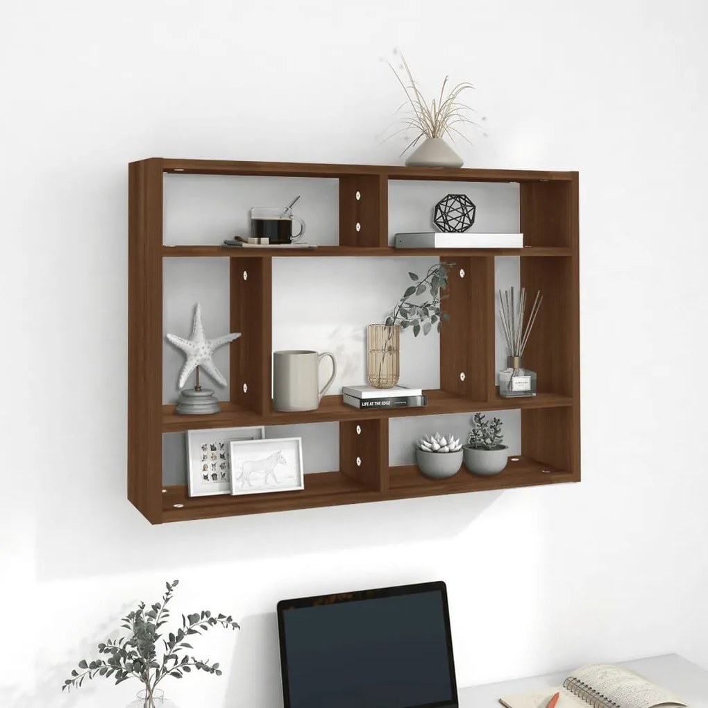 815845 vidaXL Prateleira parede 75x16x55 cm madeira carvalho castanho