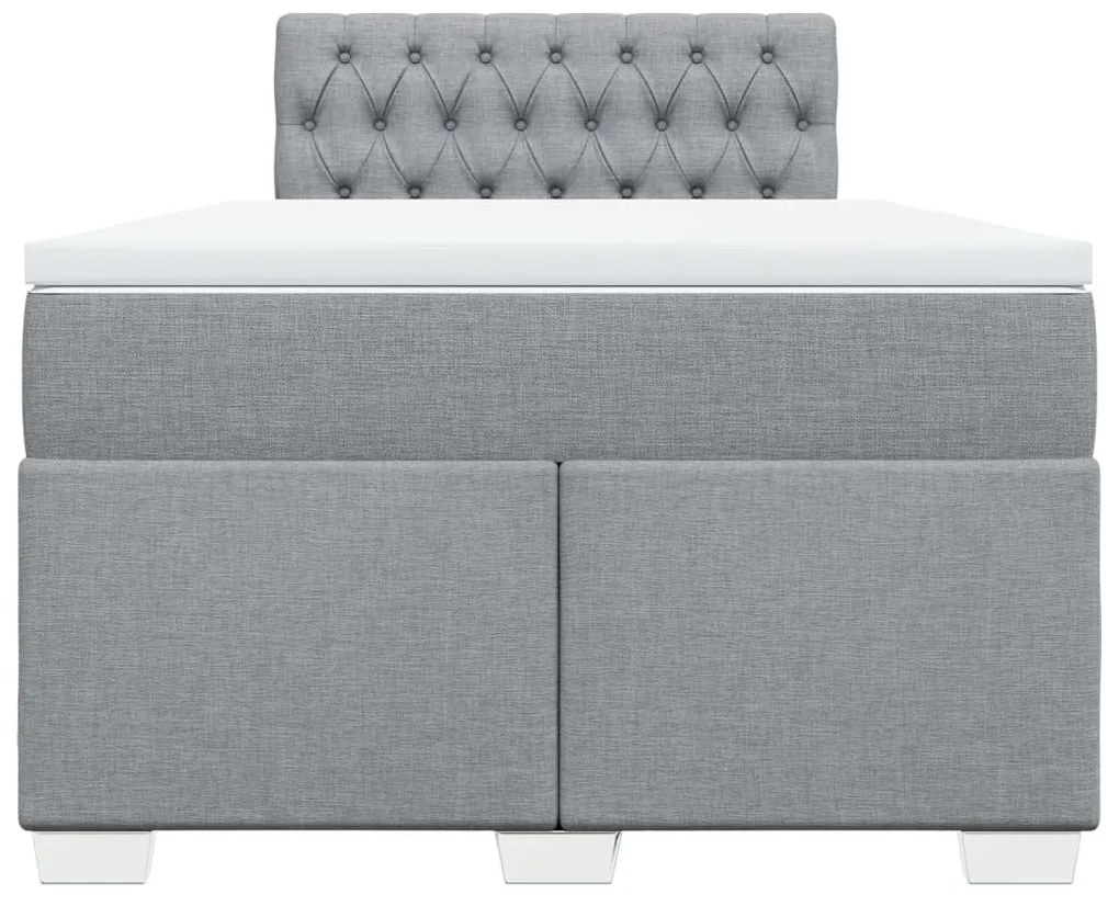 Cama boxspring com colchão 120x190 cm tecido cinzento-claro