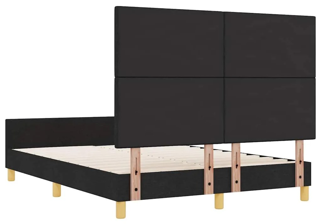 Cama vidaXL Preta 140x200 cm em Tecido