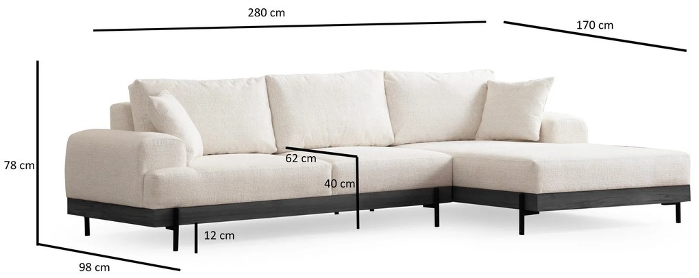 Sofá de Canto Eti – Branco – 280 x 170 cm