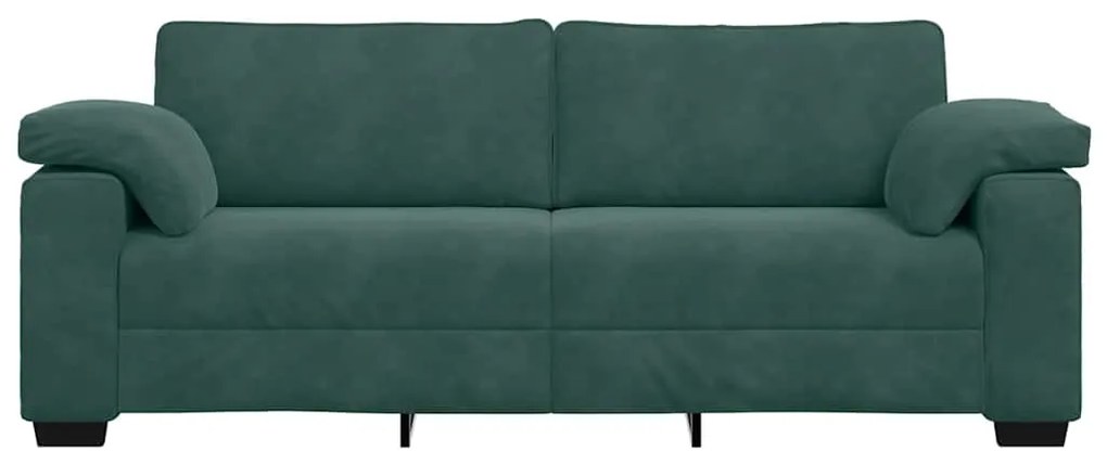Sofá de 3 lugares 178 cm veludo verde-escuro