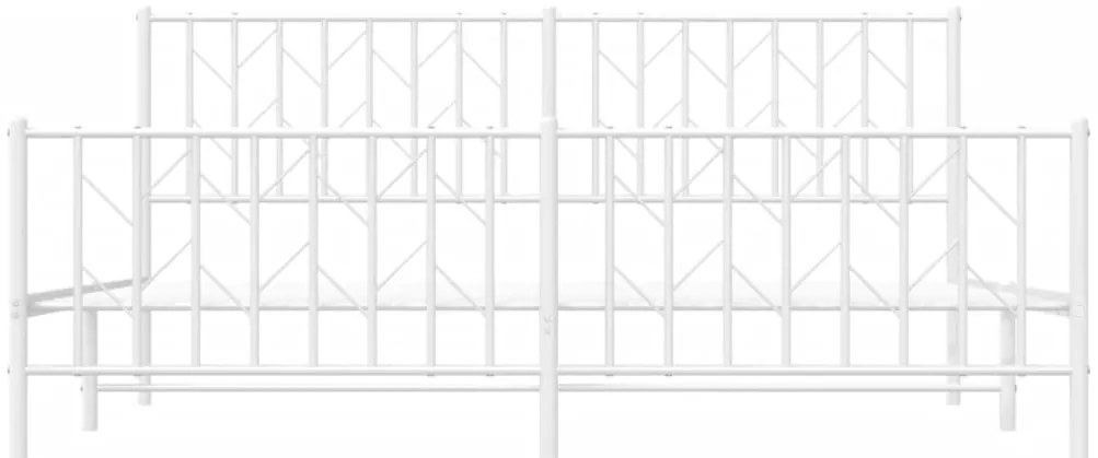 Estrutura de cama com cabeceira e pés 180x200 cm metal branco