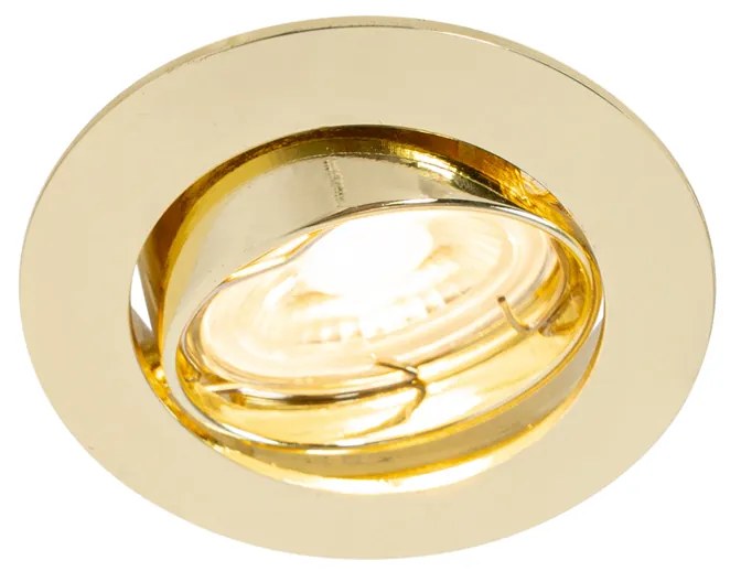 Conjunto de 6 Focos Embutidos Dourados GU10 35mm - Edu