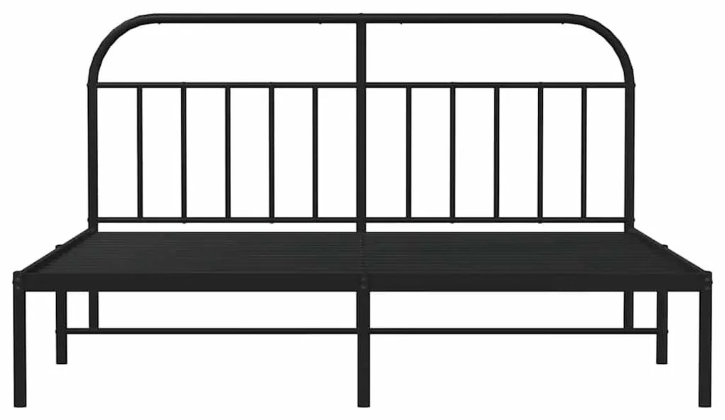 Estrutura de cama com cabeceira 183x213 cm metal preto