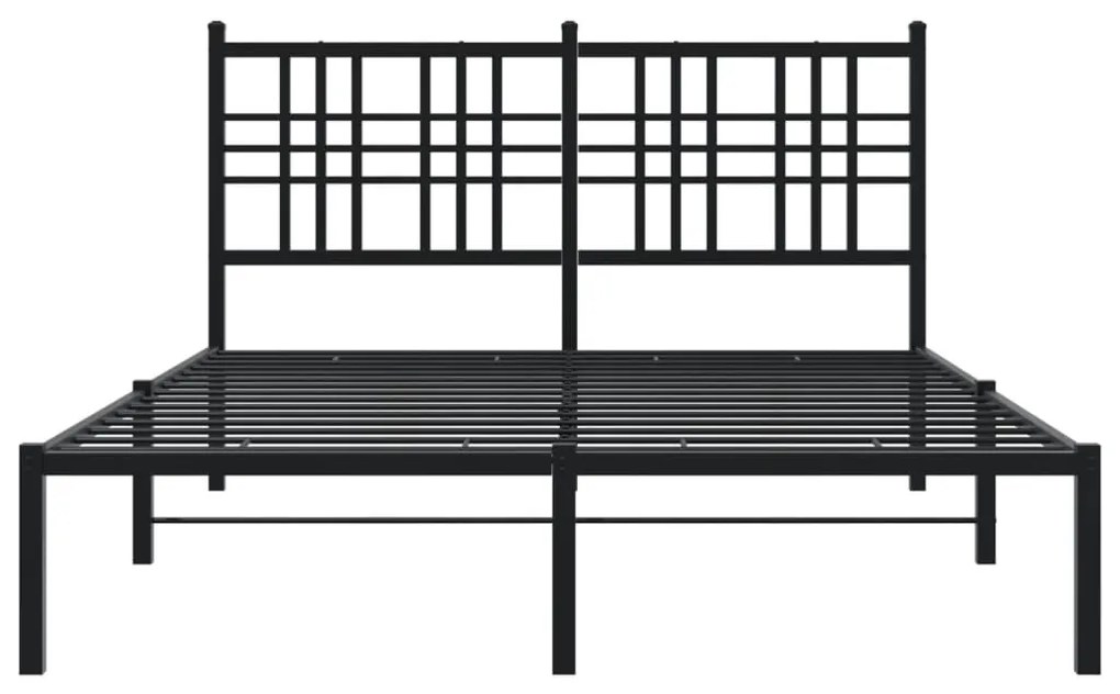 Estrutura de cama com cabeceira 135x190 cm metal preto