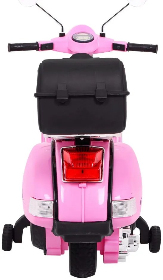 Vespa elétrica para Crianças 12V Scooter, Rodas Espuma EVA assento couro ecológico Rosa