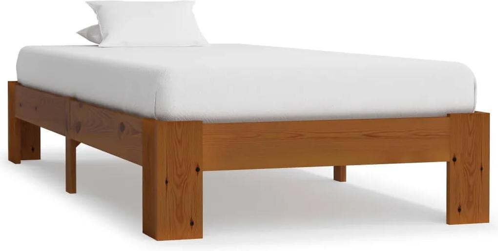 Estrutura de cama 100x200 cm pinho maciço castanho-claro