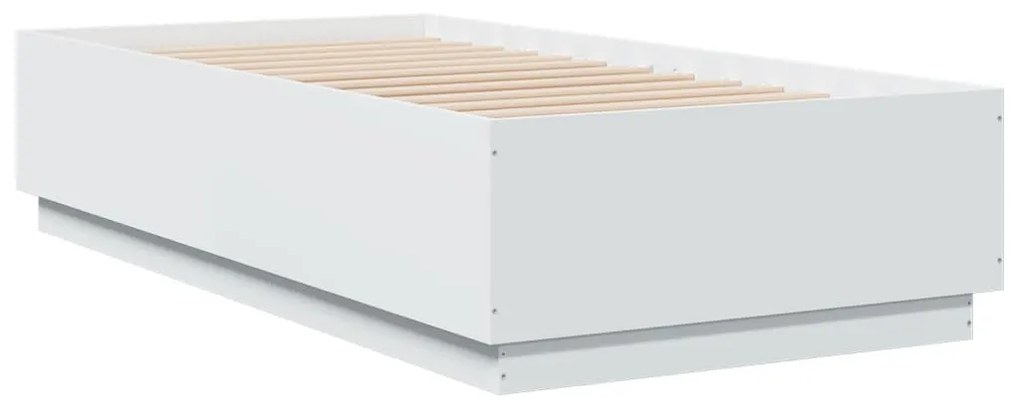 Estrutura cama c/ luzes LED 90x190 cm derivados madeira branco