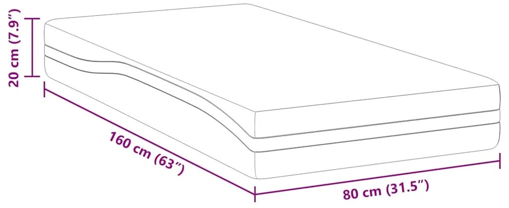 Colchões Branco, Cinza 80 x 160 cm