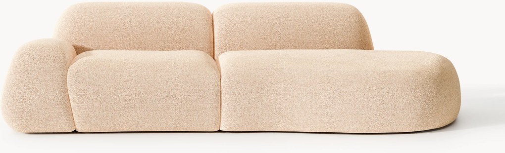 Chaise longue modular em bouclé Wolke (3 lugares)