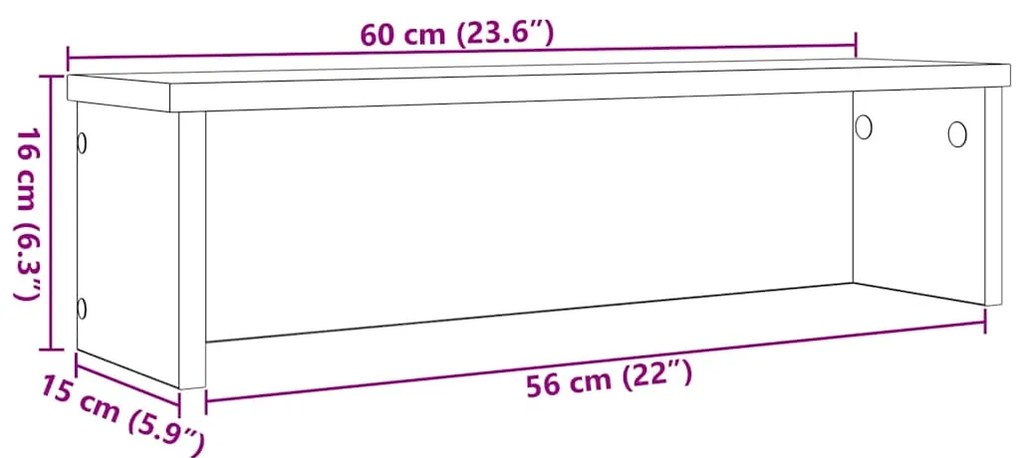 Racks de cozinha empilhável 2 pcs 60x15x16 cm cinzento sonoma