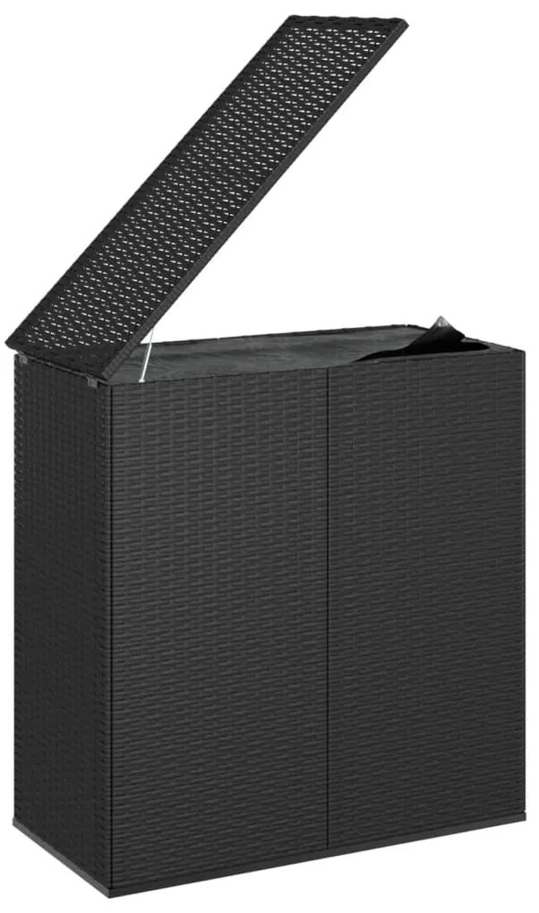 Caixa para almofadões de jardim 100x49x103,5 cm vime PE preto