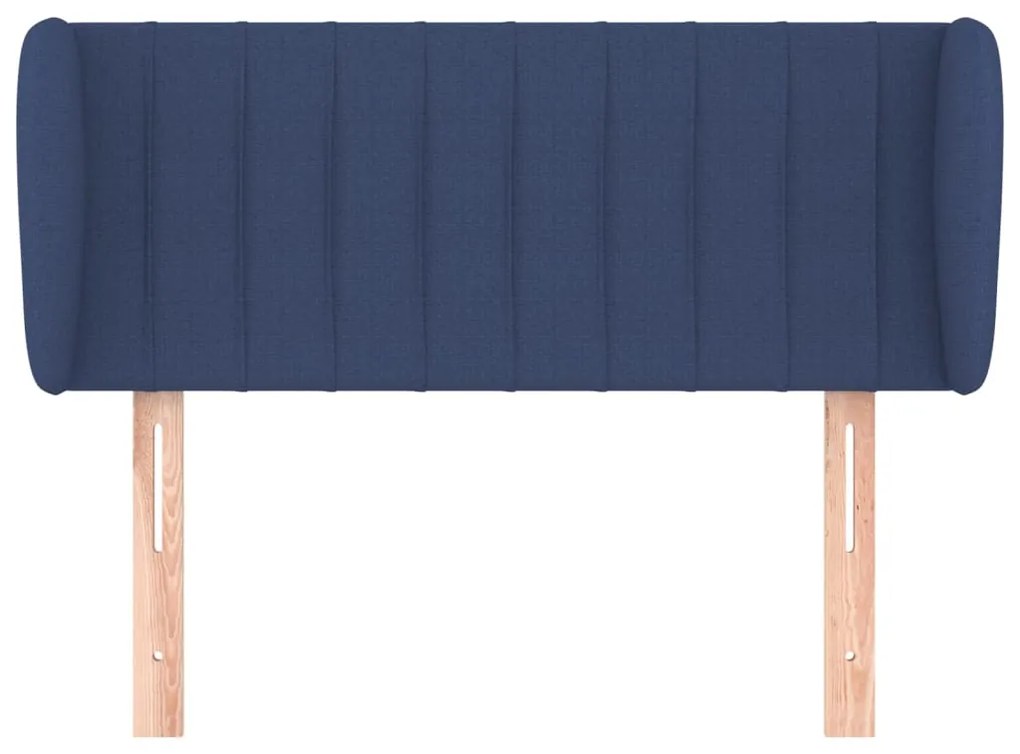 Cabeceira de cama c/ abas tecido 103x23x78/88 cm azul