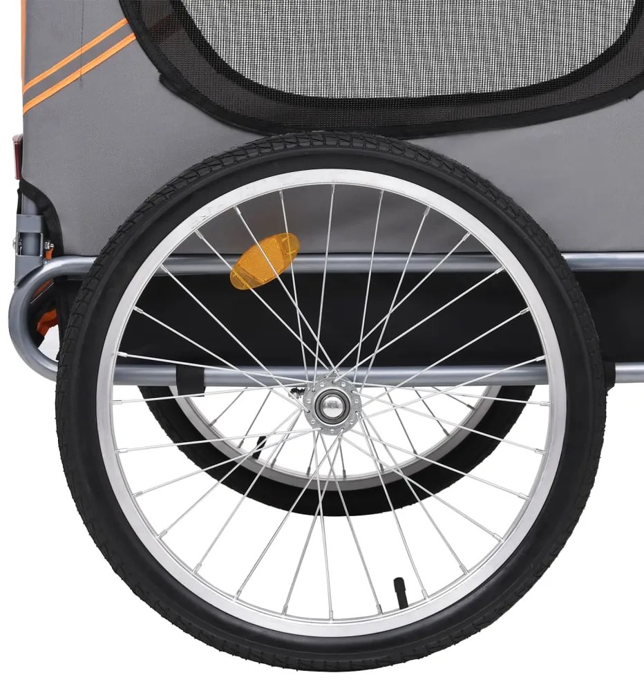 Reboque de bicicletas para cães laranja e cinzento
