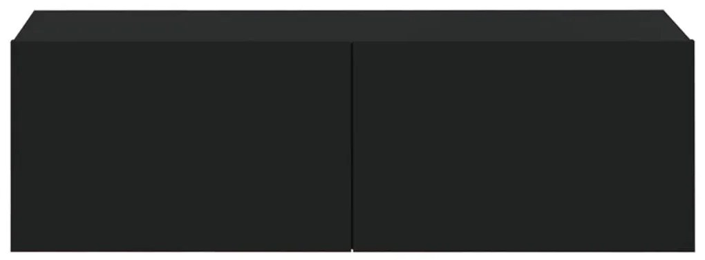 Móveis de TV parede 4 pcs 100x30x30 cm preto
