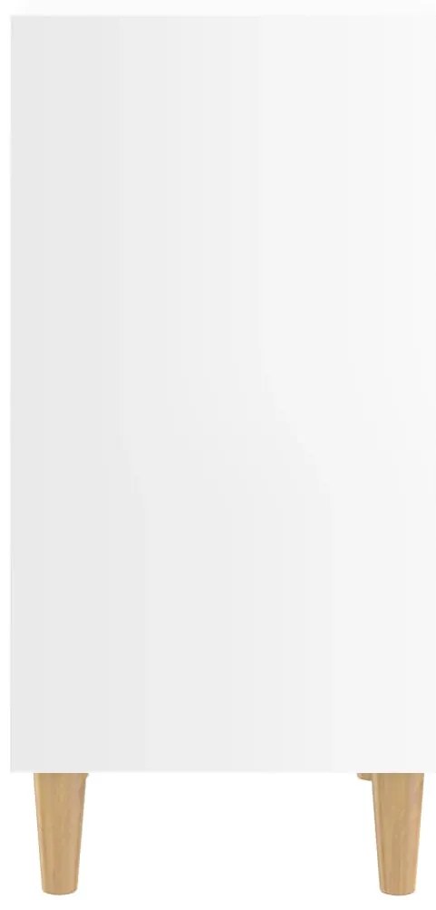 Mesa cabeceira c/ pernas madeira 40x35x69 cm branco brilhante