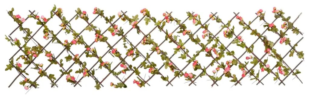  Treliça hera artificial extensível 5 pcs 180x60 cm rosa escuro