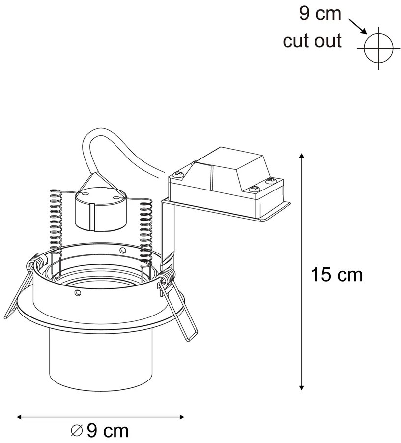Conjunto de 6 focos embutidos bege GU10 50mm redondos giratórios e inclináveis - Installa Moderno