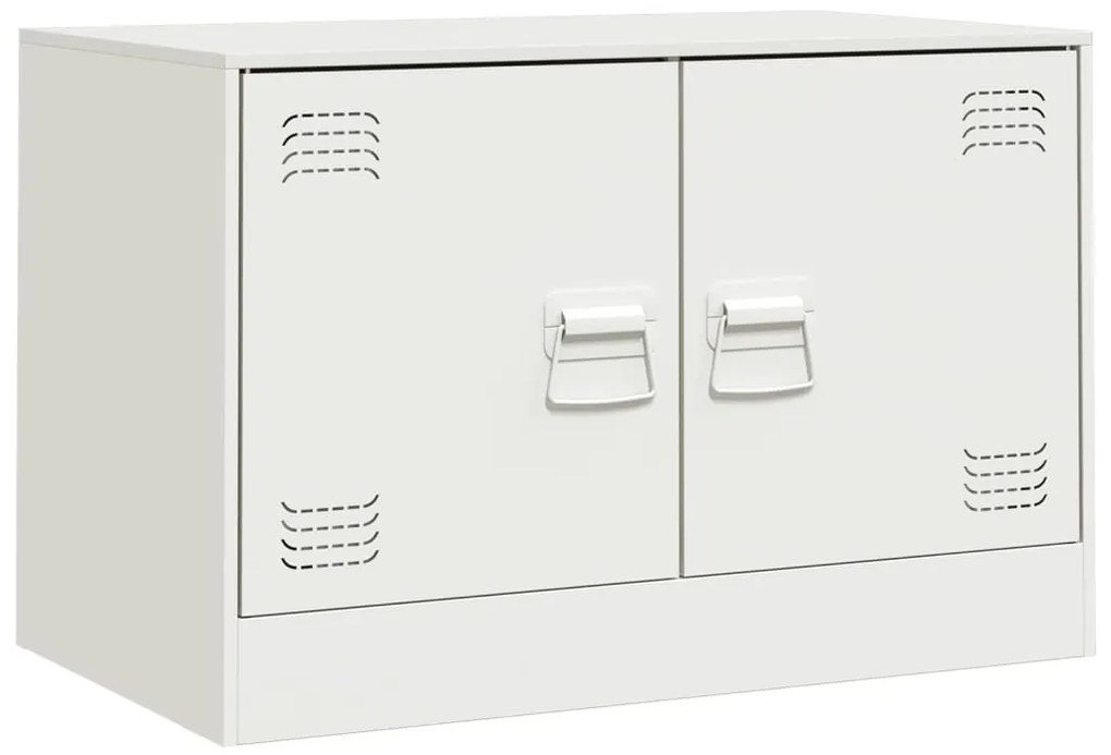 Móveis de TV 2 pcs 67x39x44 cm aço branco