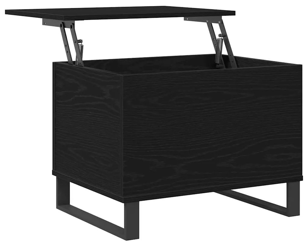 Mesa de Centro Lift Top Preto Carvalho 60x44,5x45 cm Madeira de Engenh