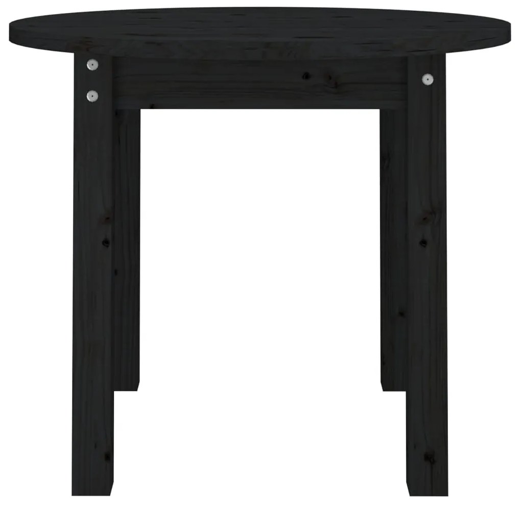 Mesa de centro Ø 55x45 cm madeira de pinho maciça preto