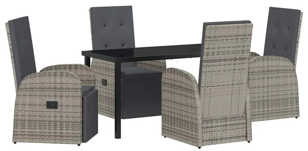 Conjunto de Jantar para Jardim 5 pcs Cinzento 140 x 70 x 73 cm