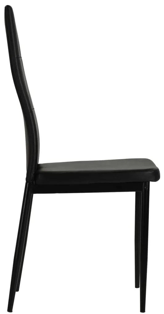 Cadeiras de jantar 4 pcs couro artificial preto