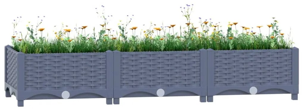 vidaXL Canteiro elevado 120x40x23 cm polipropileno