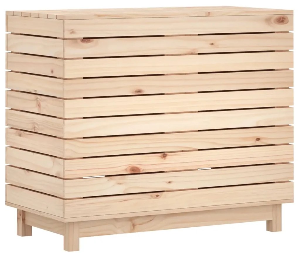 Cesto de roupa suja 88,5x44x76 cm madeira de pinho maciça