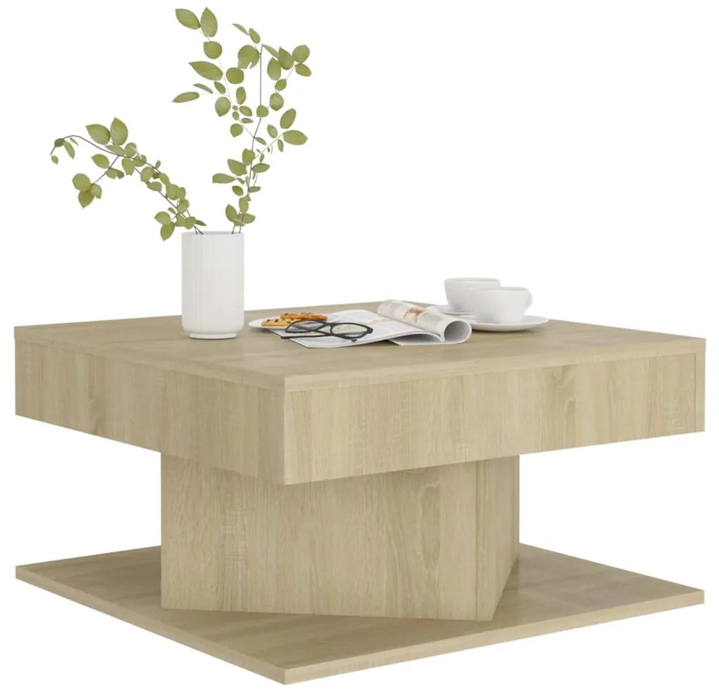 Mesa de centro 57x57x30 cm derivados de madeira carvalho sonoma