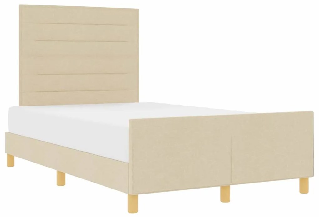 Cama vidaXL Creme 120x190 cm Tecido
