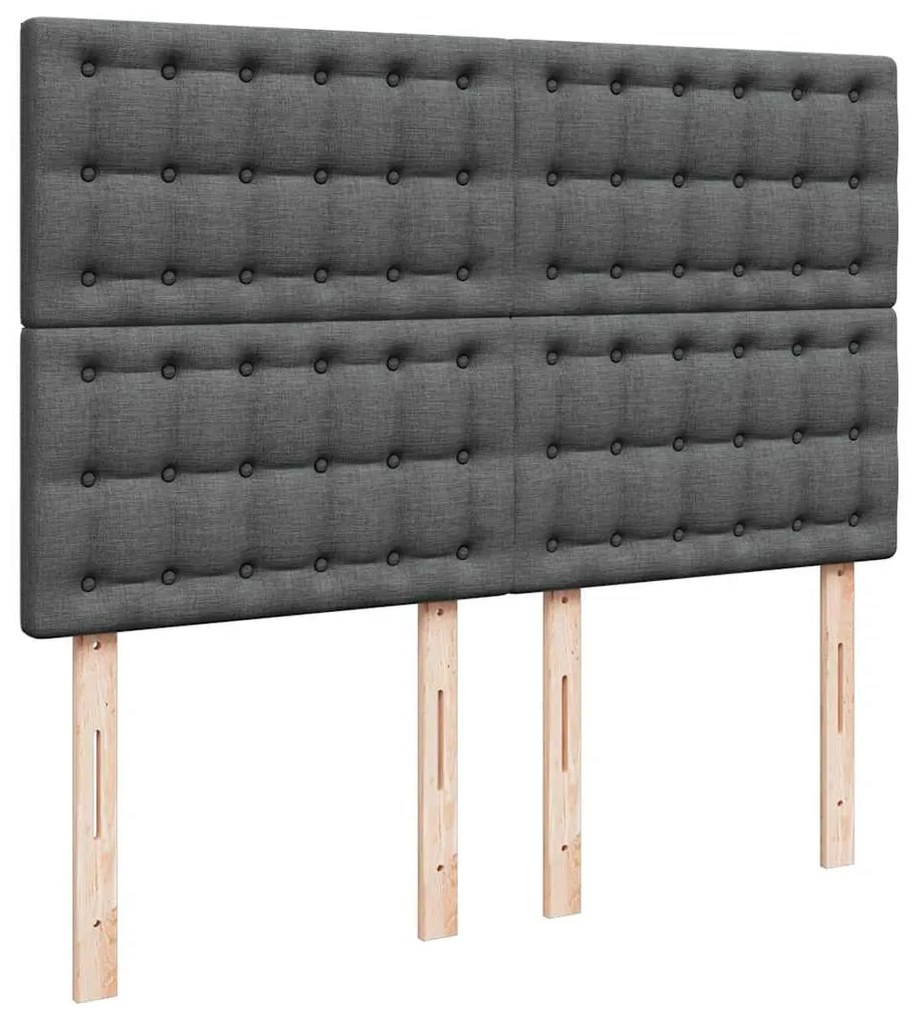 Estrutura de cama otomana com colchão 140x190cm cinzento escuro