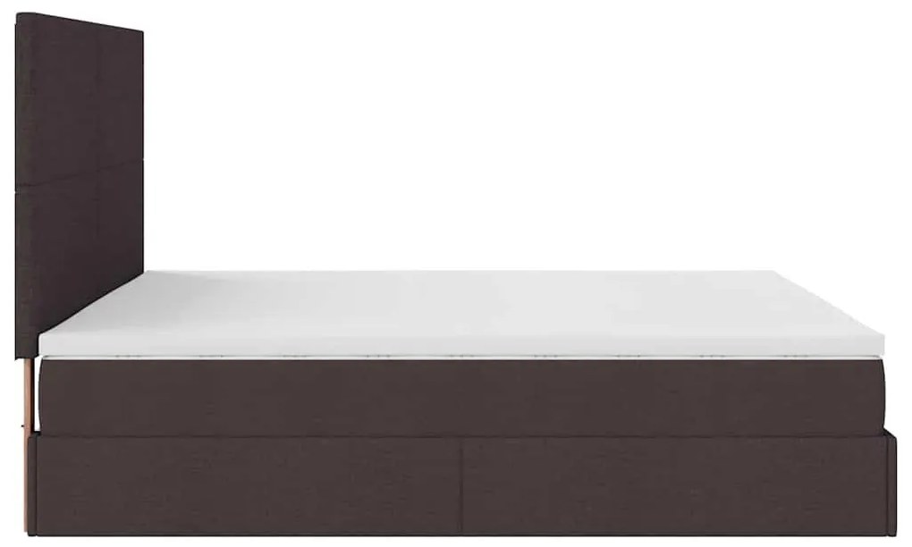 Estrutura de cama otomana com colchão 180x200cm castanho escuro