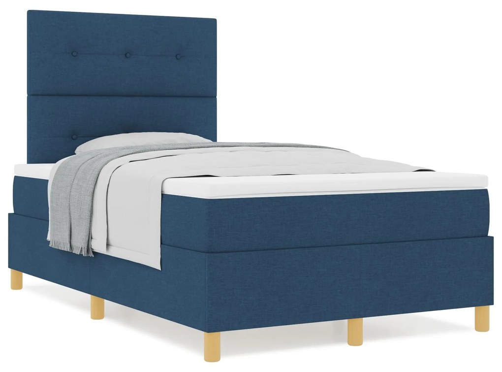 Cama Box com Colchão Azul 120x200 cm Tecido