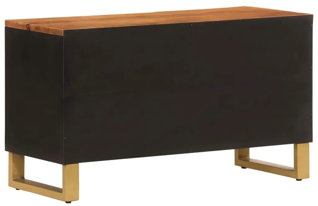 Móvel de TV 80x31,5x46 cm mangueira maciça castanho e preto