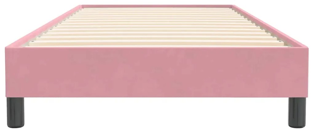 Cama com molas sem colchão 80x220 cm veludo rosa