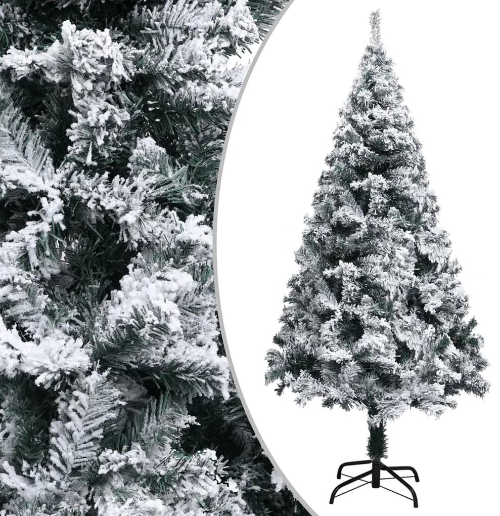 328481 vidaXL Árvore de Natal artificial c/ flocos de neve 120 cm PVC verde