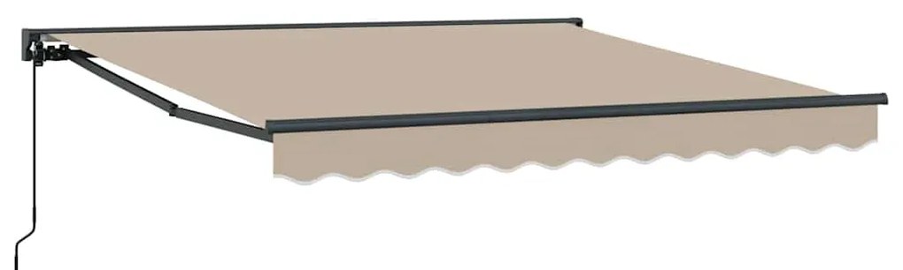 Toldo Retrátil Bege 350x250 cm Tecido e Poliéster e Alumínio