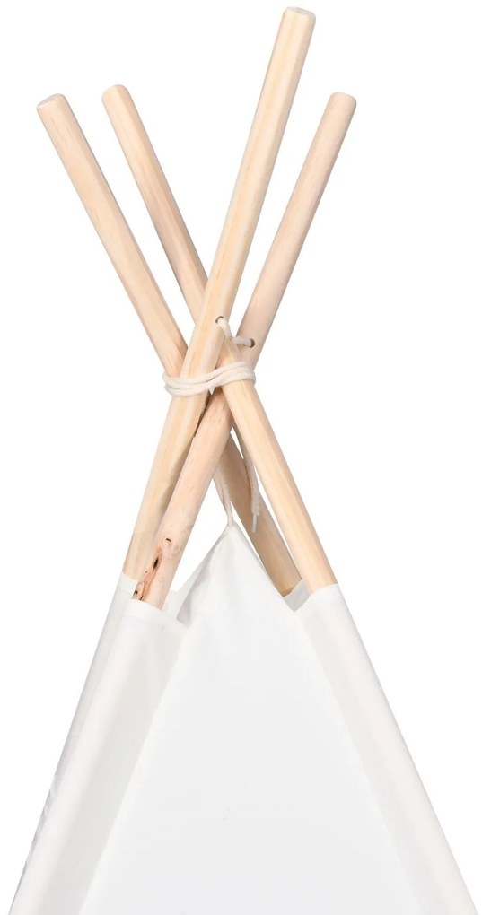 Tenda Teepee para Crianças com Bolsa Pêssego e Bolas de Brincar Branca