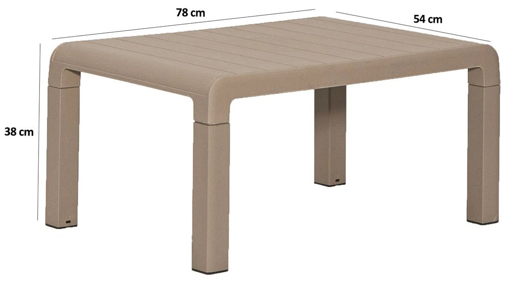 Conjunto de Jardim Lara – 2 Poltronas + Mesa de Centro – Polipropileno
