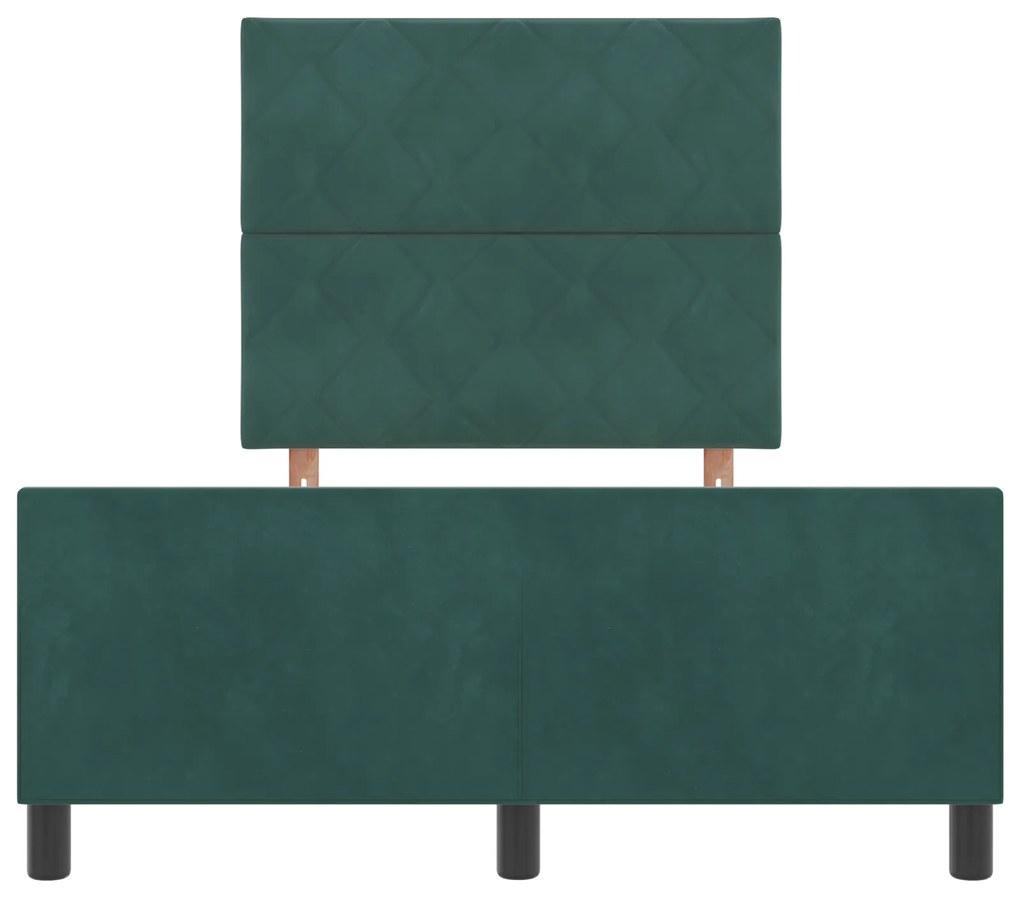 estrutura da cama vidaXL verde escuro 120x200 cm veludo
