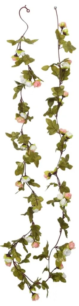 Grinaldas de flores de Natal 6 pcs 215 cm champanhe