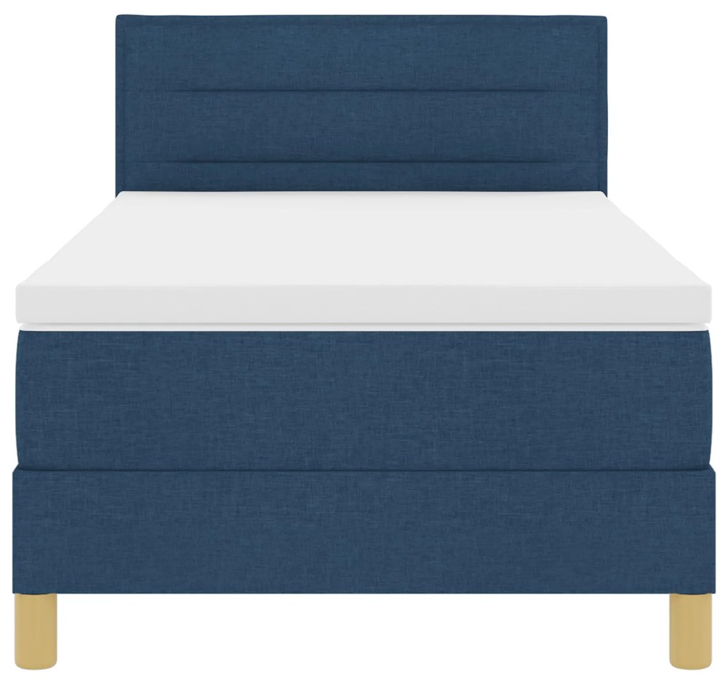Cama Box Spring com Colchão Azul 80x200 cm Tecido