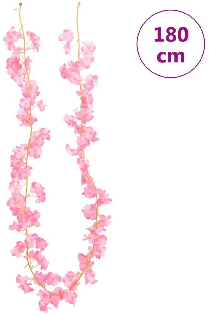 Grinaldas de flores de Natal 6 pcs 180 cm rosa escuro
