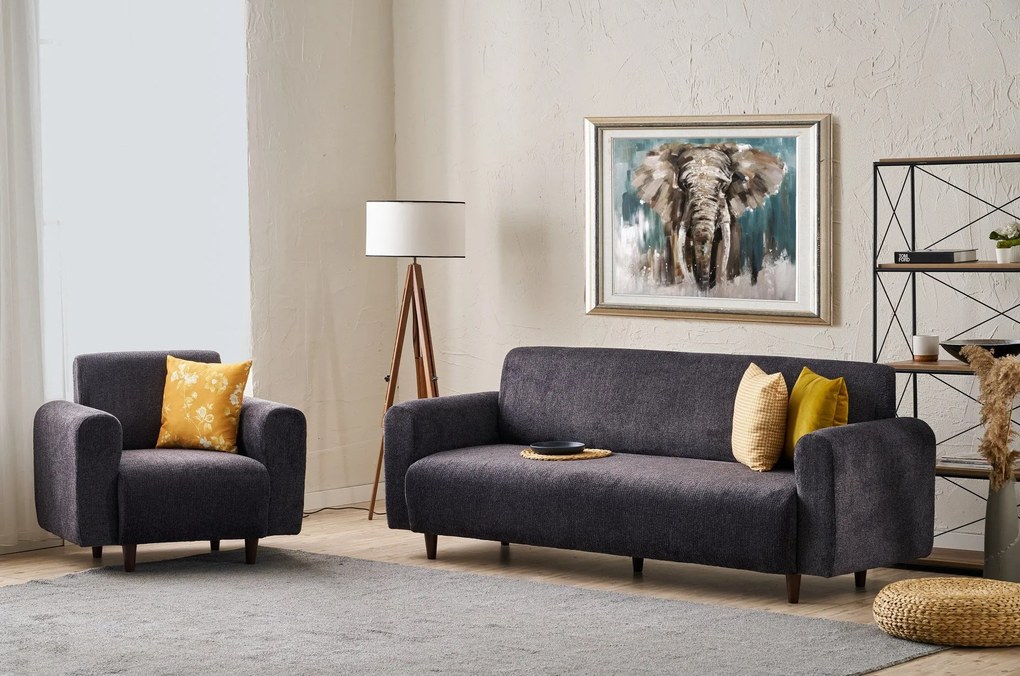 ****
Conjunto de Sofás Noya – Antracite – 3-Seat: 220x87x70 cm, 1-Seat