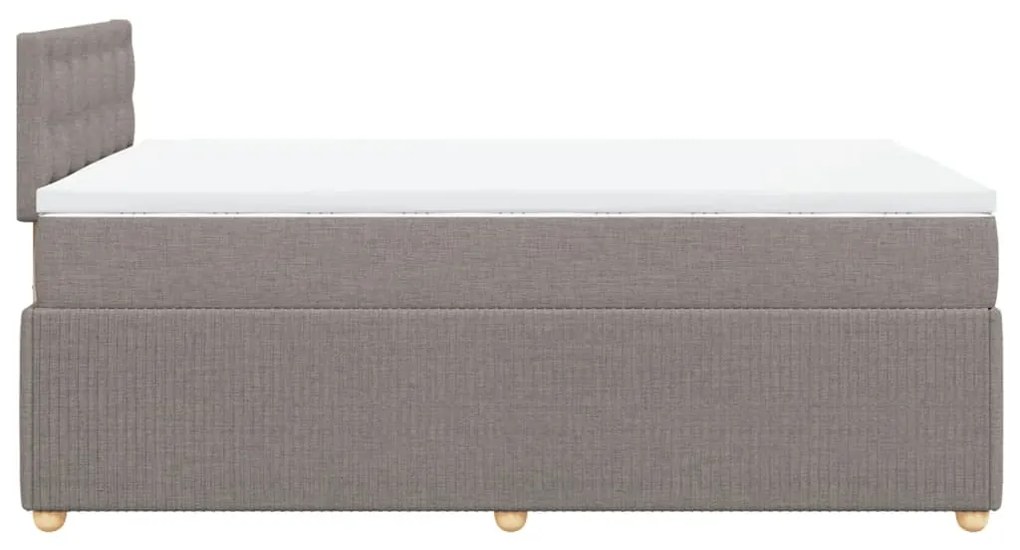 Cama boxspring c/ colchão 120x190cm tecido castanho-acinzentado