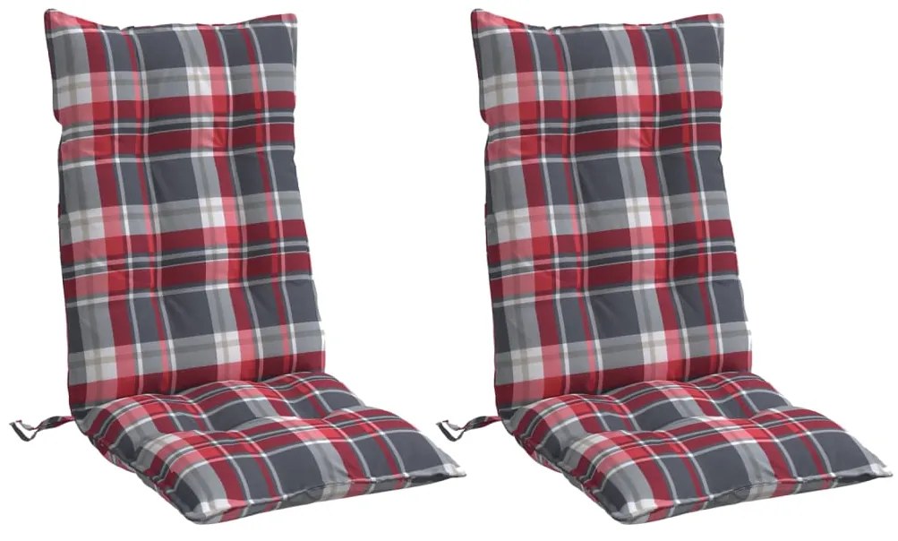 Almofadões cadeira encosto alto 2 pcs oxford xadrez vermelho