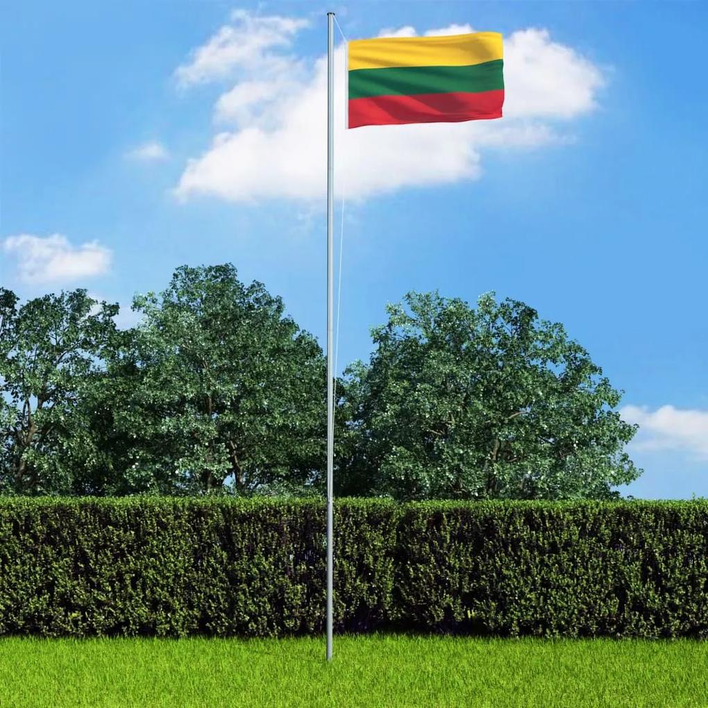 Bandeira da Lituânia com mastro de alumínio 4 m