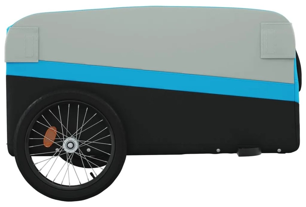 Reboque para bicicleta 45 kg ferro preto e azul